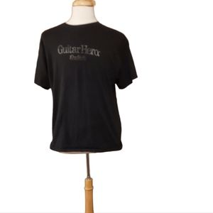 Guitar Hero Dean Markley Strings Tshirt L Men Black Top Short Sleeve Music y2k D